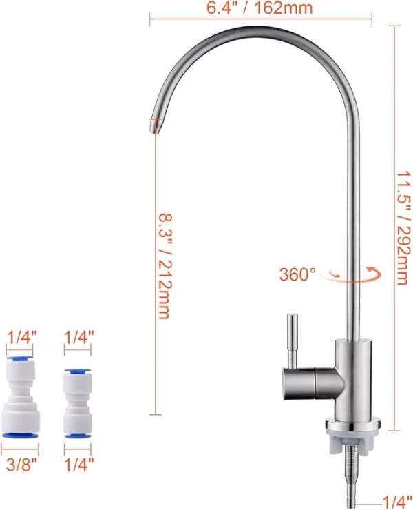 Robinet de Cuisine en Acier Inoxydable pour osmoseur – Image 5
