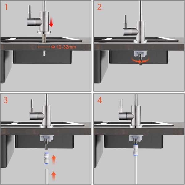 Robinet de Cuisine en Acier Inoxydable pour osmoseur – Image 3