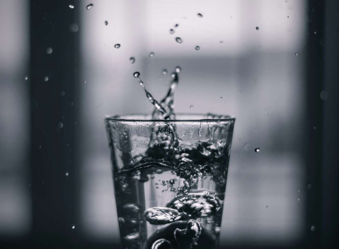 Pure water poured into a glass